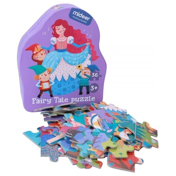 Puzzle cu basme - Alba ca Zapada si cei 7 pitici, 36 piese mari - zappi.ro