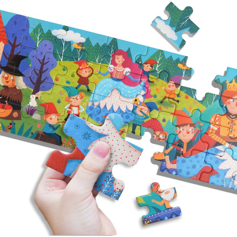 Puzzle cu basme - Alba ca Zapada si cei 7 pitici, 36 piese mari - zappi.ro