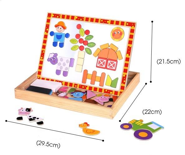 Puzzle magnetic cu tabla de scris - Ferma - zappi.ro