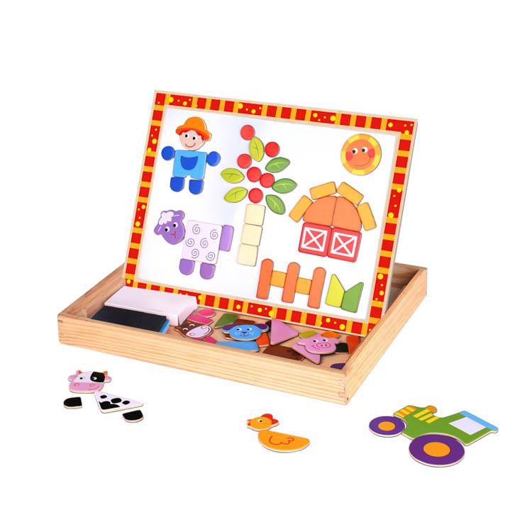 Puzzle magnetic cu tabla de scris - Ferma - zappi.ro