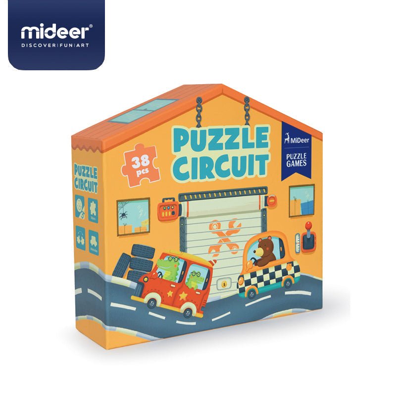 Puzzle mare cu circuit naval si rutier, masinute si barcute, 38 piese, Mideer - zappi.ro