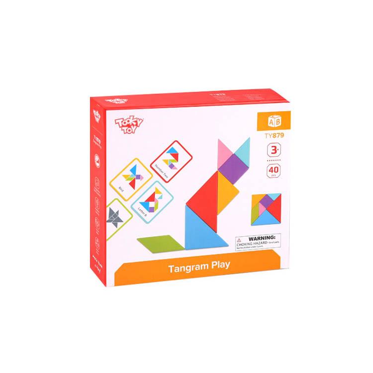 Puzzle Tangram din lemn cu cartonase - zappi.ro