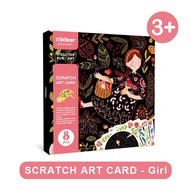 Set creativ - Arta razuibila - Scratch art, pachet roz, 8 fise de lucru - zappi.ro