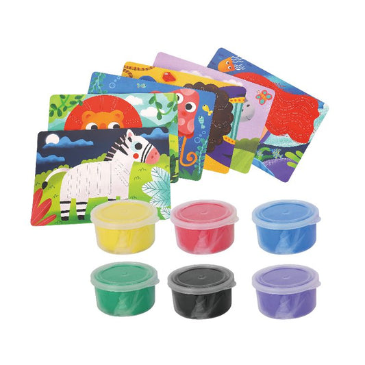 Set pictura cu plastilina, 10 fise de lucru, 6 culori - zappi.ro